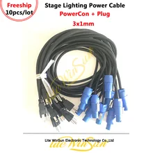 Litewinsune 10 pcs AC Cabo de Alimentação 3x1.0mm UE EUA REINO UNIDO Ficha com PowerCon para Feixe 7R 10R 15R LEVOU Movendo Iluminação de Palco Cabeça