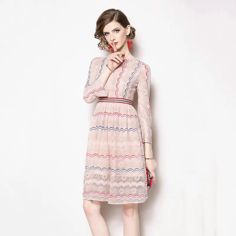 Новинка 2019 Весенняя женская сексуальная сетка розовое офисное платье модные