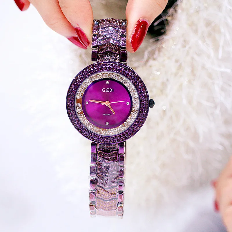 

2019 Fashion Color Shell Ladies Quartz Watch Trend Steel Belt Ladies Wild Multicolor Rhinestone Watch Fashion&Casual Chronograph