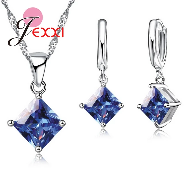 JEXXI High Quality Geometric Square Statement Necklace Collar 925 Sterling Silve JEXXI High Quality Geometric Square Statement Necklace Collar 925 Sterling Silve