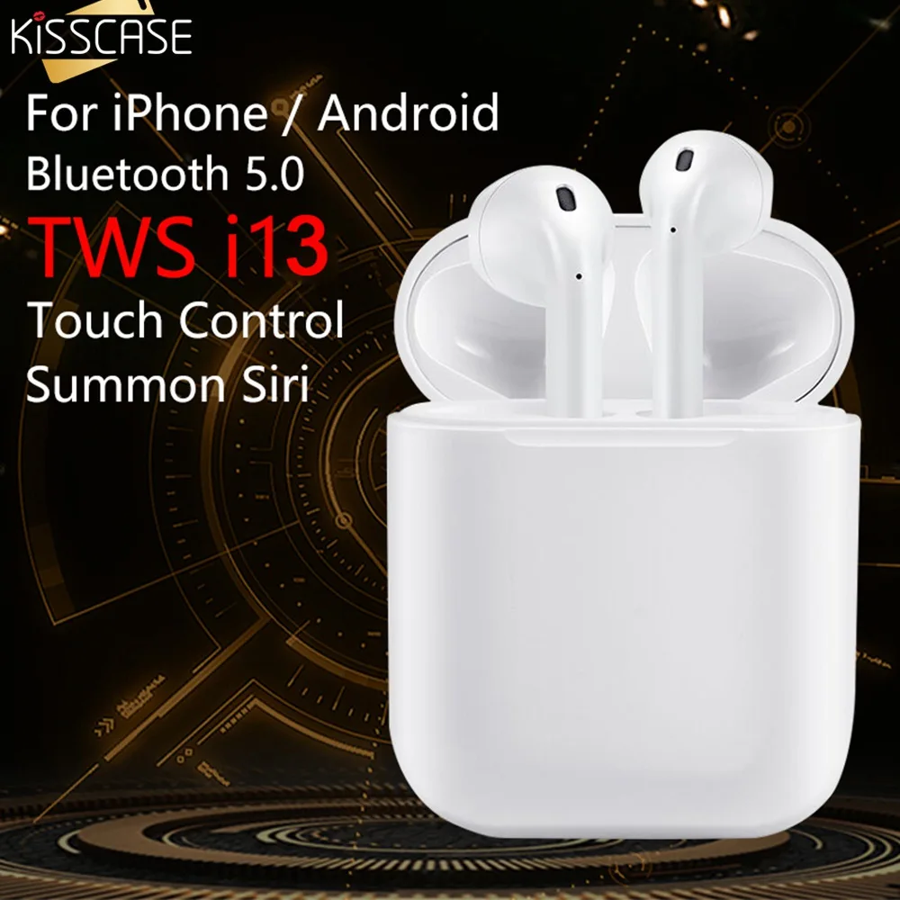 

KISSCASE i13 TWS Mini Bluetooth Earphone Earbuds With Charging Box earphone i12 i10 i9 Bluetooth earphone For SmartPhone Pad