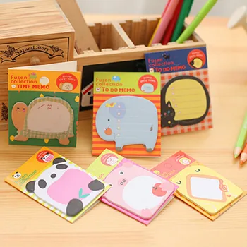 

5 Sheet/pack Cute Paper Sticker Sticky Notes Notepad Stationery School Supplies forest Animal Memo Pads Random Pattern