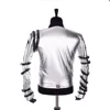Impersonator Michael Joseph Jackson Costumes  Jacket BAD tour Silver Bodysuit Jacket Outerwear for Collection Supprise Gift 2