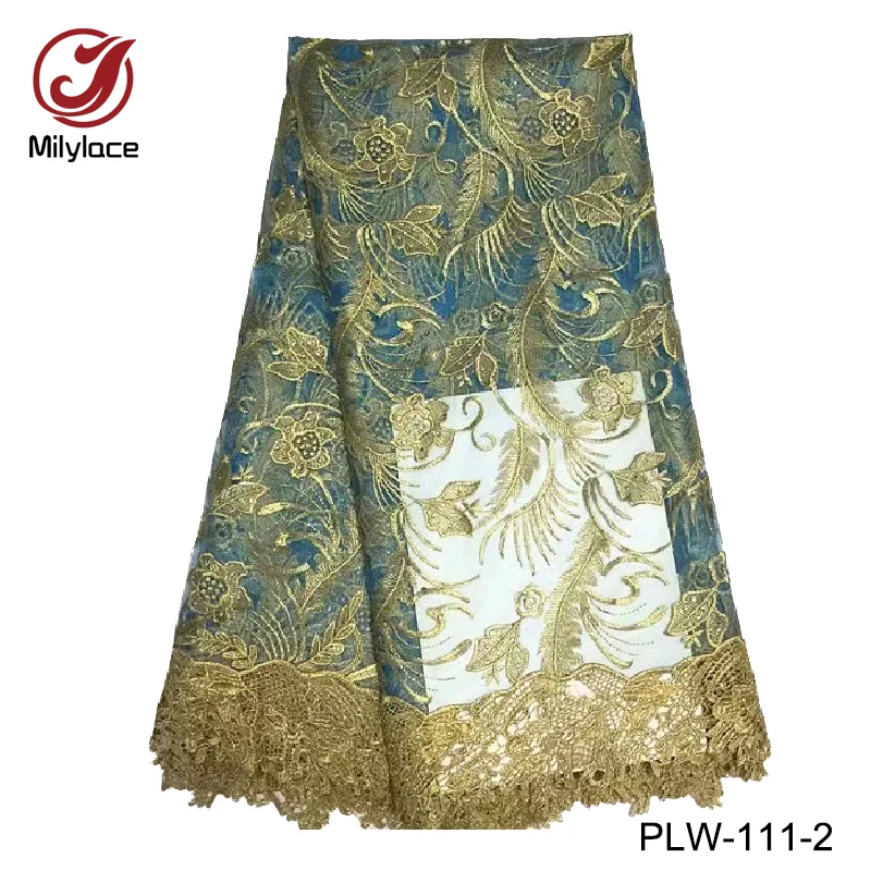 

Wholesale price india wedding dress lace fabric embroidery african lace fabric 5 yards per lot net lace dubai PLW-111
