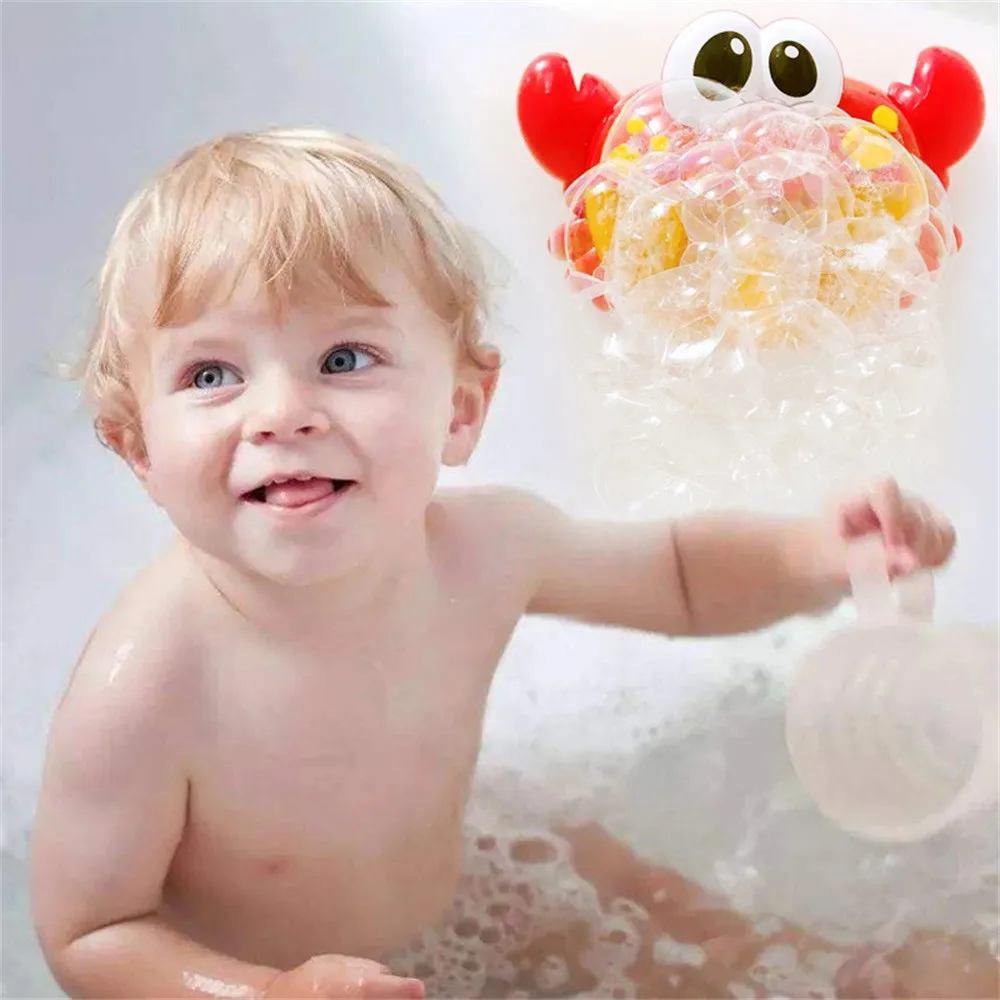 Educational Shower Toy Kid Big Crab Automatic Bubble Maker Blower Music Song Bath Toy Outdoor Baby Bath Toys wholesale A889