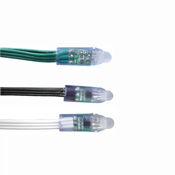 

1000X DC12V input 9mm GREEN/BLCAK/WHITE cable available WS2811 RGB addressable led string light express free shipping
