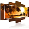 Modular Pictures Canvas 5 Panel Painting Elephant Giraffe Sunset Scenery Poster Print Wall Art Living Room Home Decor Framework ► Photo 3/6