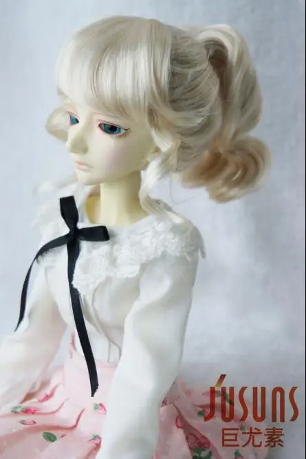 JD261 1/4 MSD синтетический, мохеровый, для куклы парики Updo стиль BJD волосы 7-8 дюймов BJD парики - Цвет: Blond