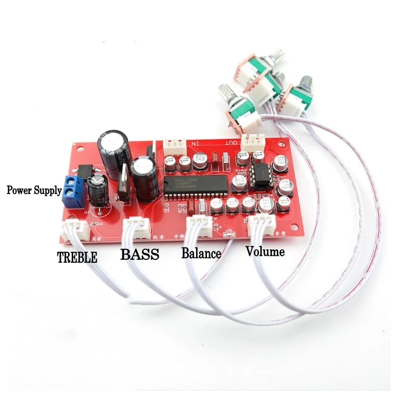 

UPC1892CT + NE5532 Tone plate Volume control Board Preamp amplifier With treble bass balance volume adjustment