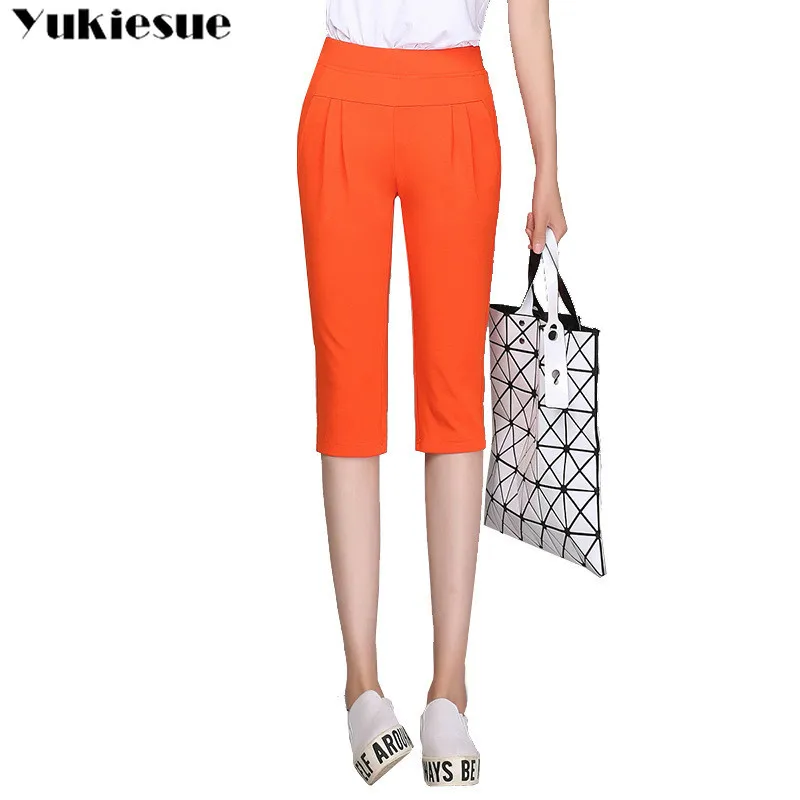 

women's pants capris harem pants for women loose summer 2019 high waist elastic knee length trousers female Plus size 5XL