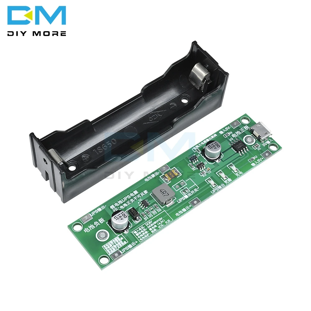 

5V 18650 Lithium Battery Boost Step Up Module Micro USB Charge Discharge the Same Time UPS Protection Board Circuit Li-ion