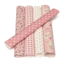 KiWarm Мода 5 шт. 25x25 см розовый цветок горошек Ткань из хлопка для квилтинга для шитья одежды тряпичная кукла рукоделие DIY материал