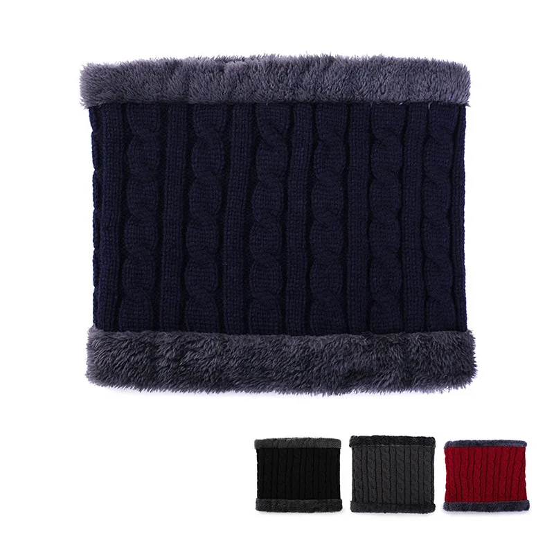 fashion Brand Solid Color Knit Beanies Hat Scarf Plus Velvet Winter Hat Man Woman Warm Thicken Hedging Cap Ski Soft Scarves