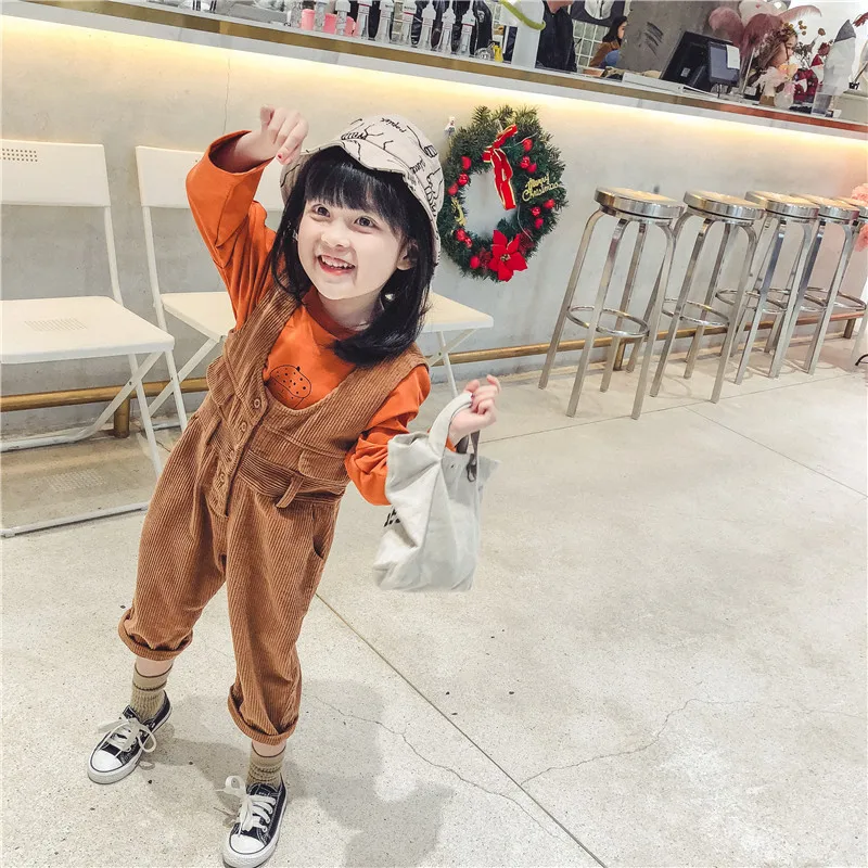 Hot selling autumn kids child 2018 clothes children overall pants for boys trousers girls corduroy pants jumpsuit for girls kids (15)