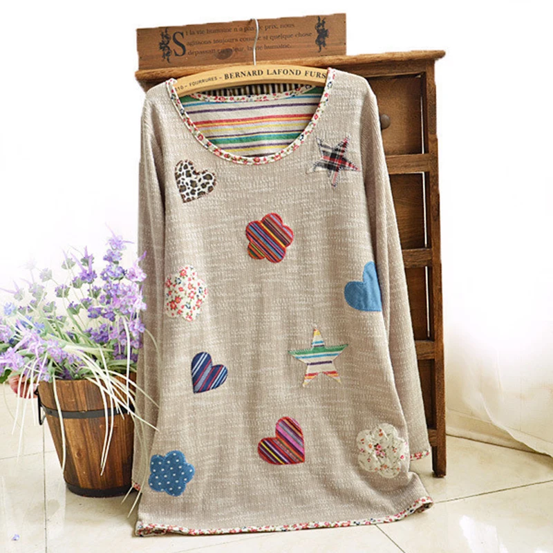 Blusas De Inverno Feminine Geometric Floral Leopard Appliques 2017 Long Sleeve Knitted Sweater Women Sweaters And Pullovers 4XL