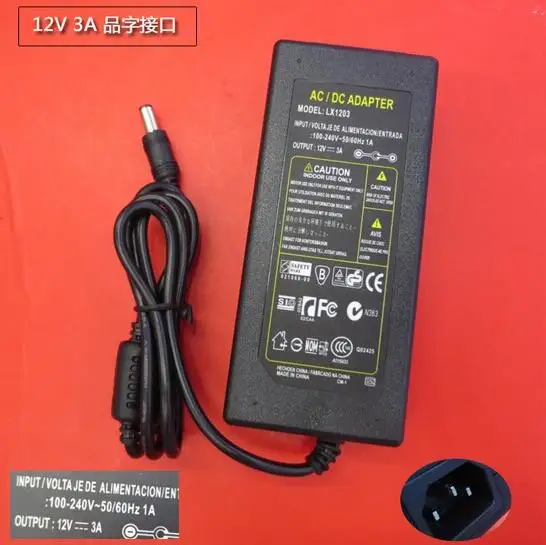 

12V 3A 12V3A AC100V-240V LED light power adapter LED Power Supply Adapter drive for 5050 2835 LED strip 12V3A NEW