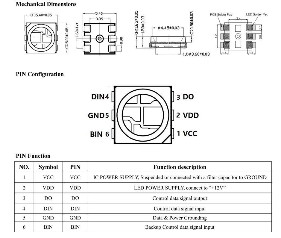 100 шт. WS2815 5050 RGB интеллектуальный контроль светодиодный встроенный источник света; вход DC12V; сигнал с разрывом точки непрерывной передачи