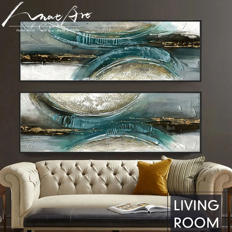 Horizontal rectangle abstract painting American style posters and prints canvas wall art pictures for living room bedroom | Дом и сад