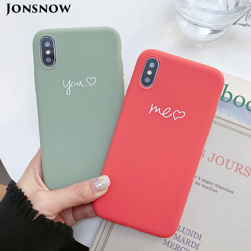 KIPX1077_1_JONSNOW Couples Style Phone Case for iPhone 6S 7 8 Plus Cartoon Painted Back Cover for iPhone X XR XS Max Soft Silicone Case