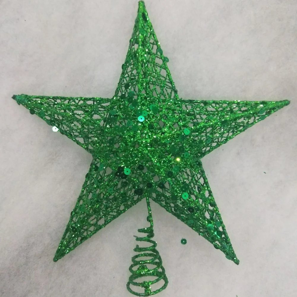 Christmas Tree Topper Glitter Star Home Decor Merry Christmas Sequin Ornaments Tree Topper Colorful Craft Xmas DIY Accessories