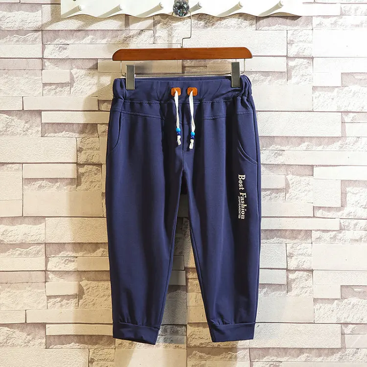 Уличная одежда спортивные штаны для бега мужские хлопковые повседневные облегающие мужские спортивные штаны летние мужские брюки длиной до щиколотки - Цвет: navy