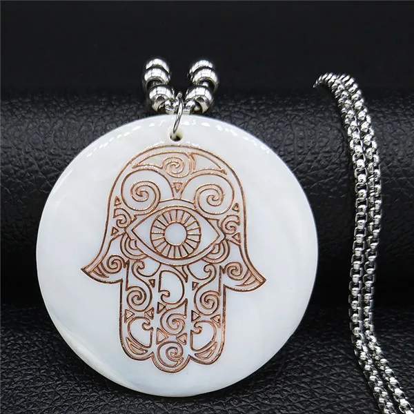 Модное Wicca ожерелье с пентаграммой из нержавеющей стали, женское серебряное большое круглое ожерелье, ювелирное изделие colgante N18644 - Окраска металла: C RO GD
