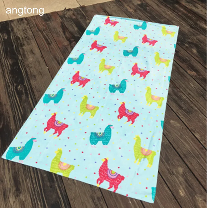 

145X75cm 100% cotton bath towel beach towel cartoon reactive print velvet soft absorbent children pure cotton sand towel T236