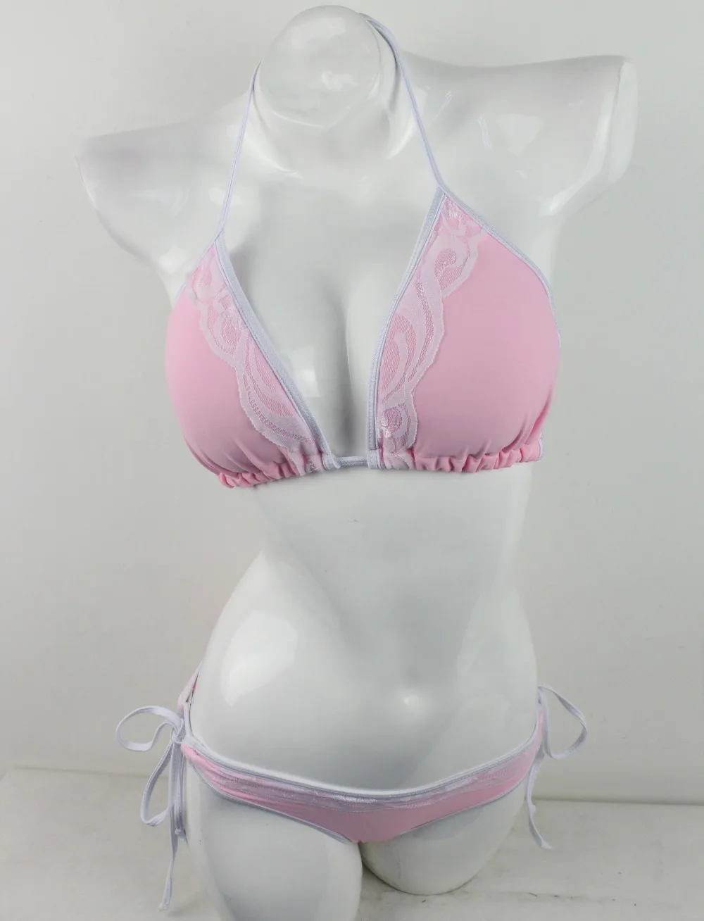 Cheap hot bikini 2015 triangle string bikini lace white bathing suit