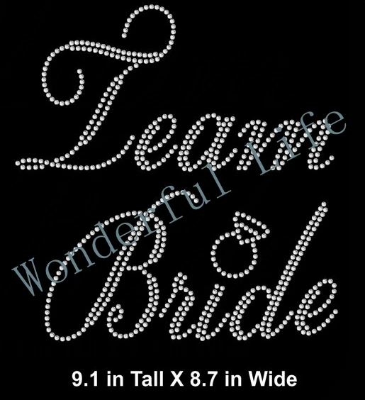

Free shipping hot fix Rhinestone Iron On Transfer Bridal Bride Bachelorette - Team Bride