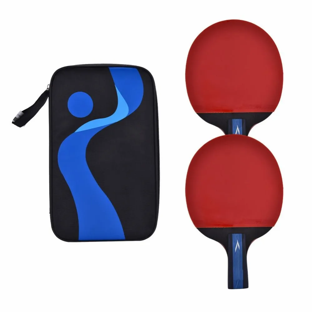 

Ping Pong Bat Pen-hold Grip Hand-shake grip Table Tennis Racket Lightweight Portable With Storage bag for Pingpong Training