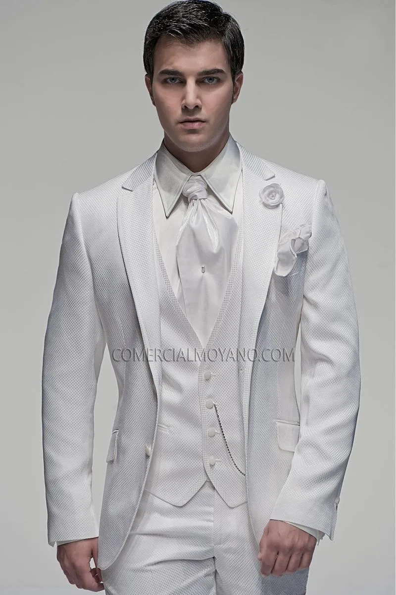 Новое прибытие смокинг жениха две кнопки Groomsmen Нотч свадебные/вечерние костюмы Best Man Жених(куртка+ брюки+ галстук+ жилет) b367