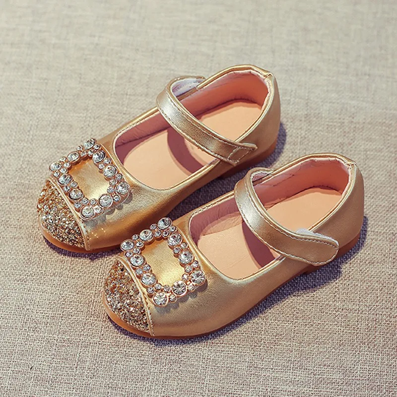 Rhinestone Fashion Baby Kids Girls Flat Dress Party Shoes Toddler Princess Shoes