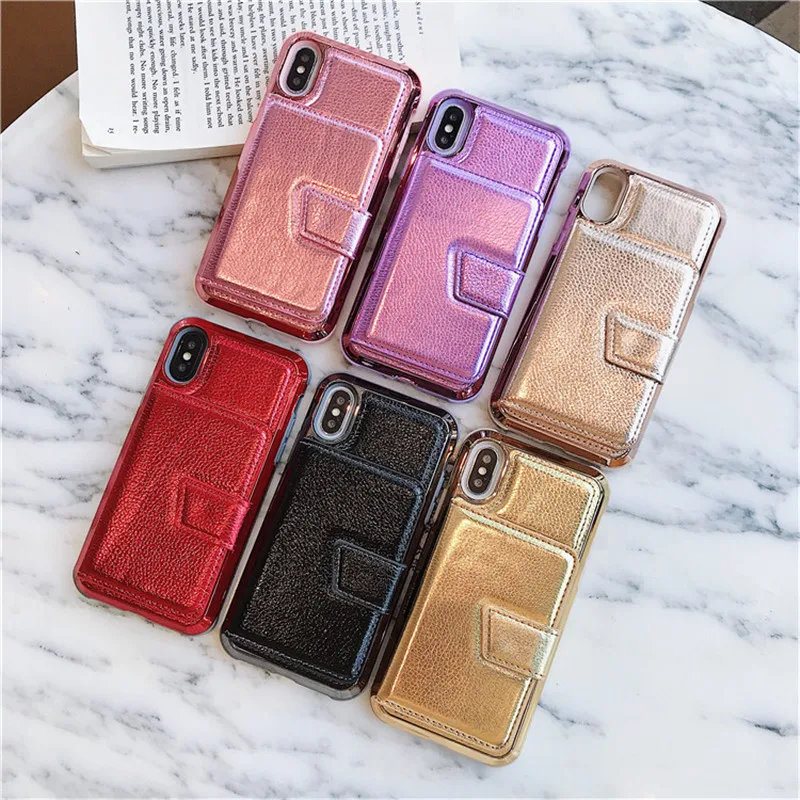 Luxury makeup mirror wallet leather Case For iphone 7 8 6 6s plus X Xs max XR Card slot stand Phone |