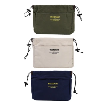 

Women Makeup Drawstring Pouch Canvas Cosmetic Bag Travel Toiletry Case Organizer
