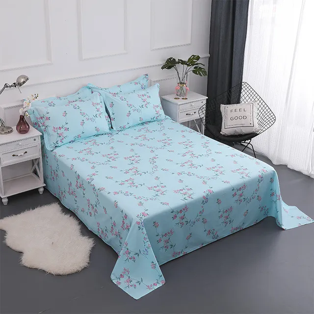 2017 New Rustic Purple Small Print Flat Sheet 230x250cm Set 3 Size