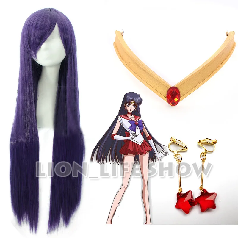 

Sailor Moon Sailor Mars Hino Rei EVA Gold Headwear Headband Tiara red earring Cosplay Accesseries cos Hairwear