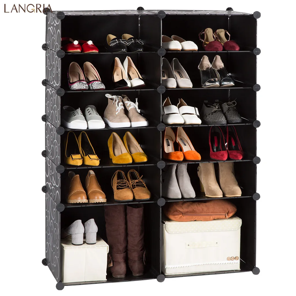 Langria 12 Cube Diy Shoe Rack Multi Use Modular Organizer Storage