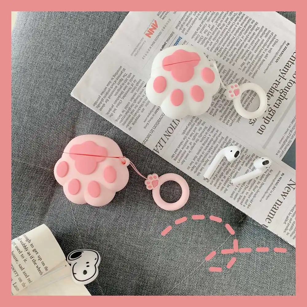 

Cute Cat Claw Toy Doll Soft Silicone Case For Apple Airpods Case Wireless Bluetooth Earphone Cover Toys Decor Pendant Toy Cases