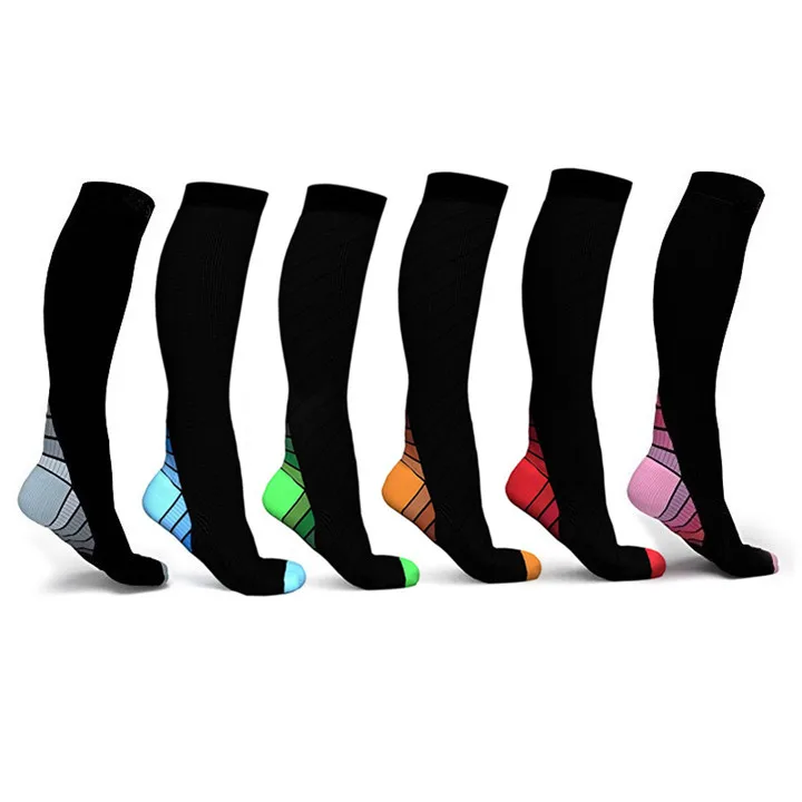 3 Compression Socks For Men & Women (20-30 mmhg) Best Stockings Running Fit Breathable Long Socks For Male Travel Boost Stamina