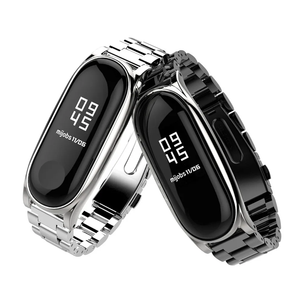 

Luxury Stainless Steel Strap Metal Wristband Replacement Strap For Xiaomi Mi Band 3 Watch Stylish Watch Band For Mi Band L0501