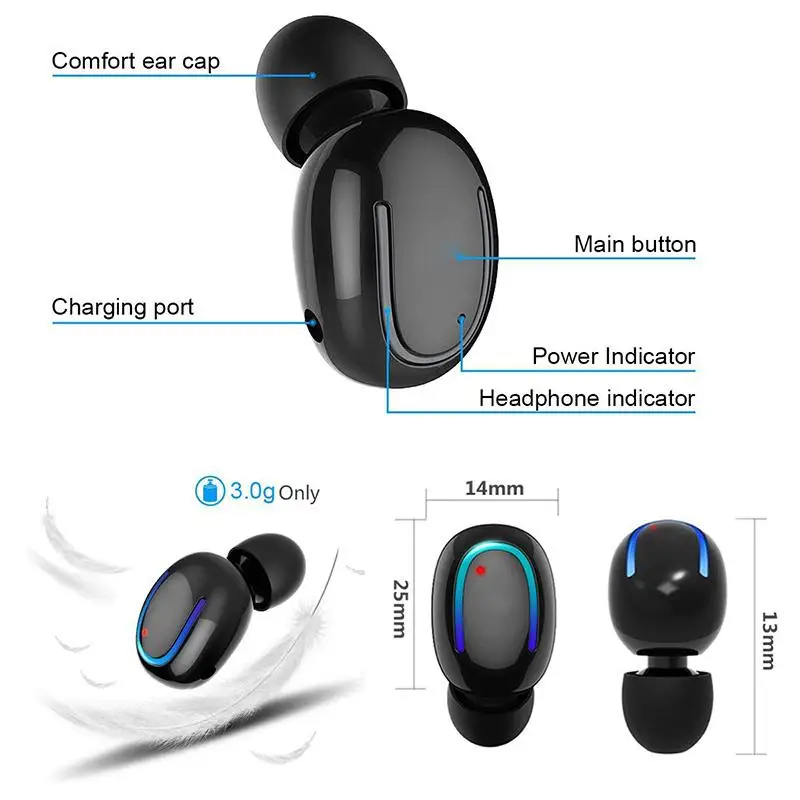 EastVita мини Q13 Беспроводной наушники-вкладыши Bluetooth наушники Портативный стерео спортивный наушник наушники от шума для телефонов r30
