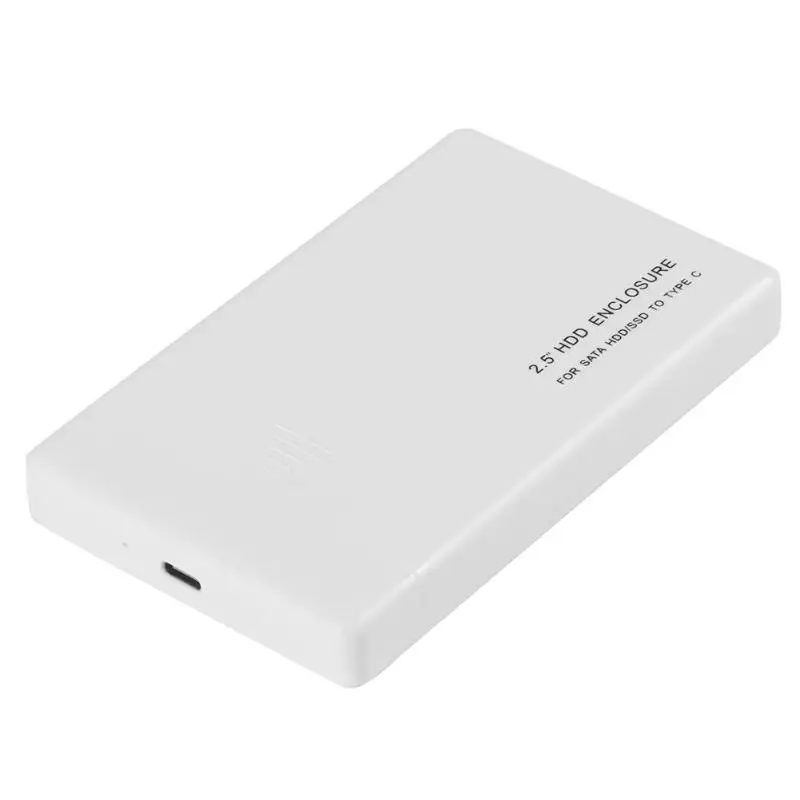 2,5 дюймов USB3.1 HDD корпус для жесткого диска type-C к SATA3.0 внешний HHD жесткий диск Корпус SSD компьютер аксессуары - Цвет: Белый