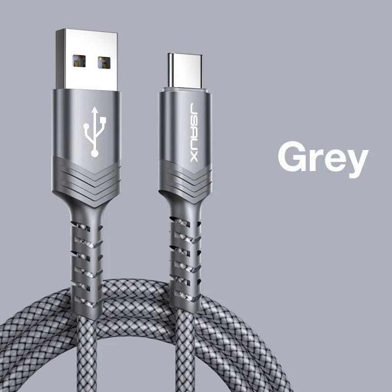 JSAUX usb type C кабель для USB C кабель для мобильного телефона Быстрая зарядка type C кабель для samsung S8 S9 Xiaomi Redmi Note7 Mi9 - Цвет: Grey