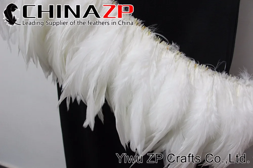 White Rooster Schlappen Strung Feathers (9)
