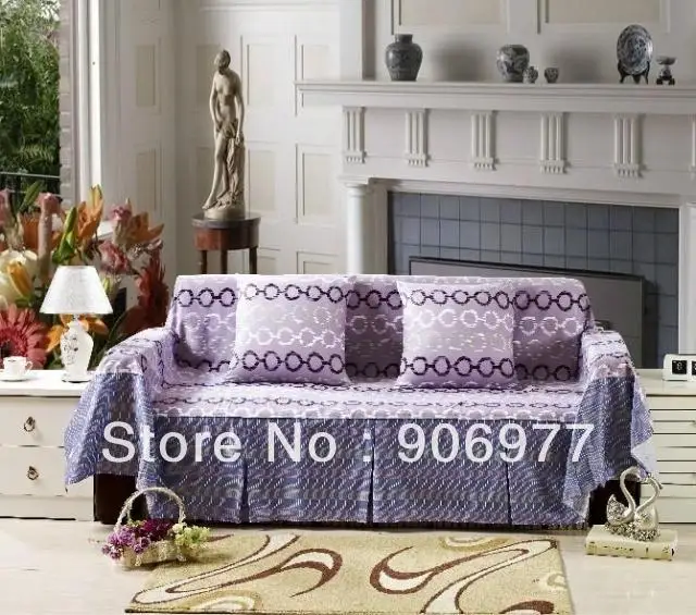 Free Shipping Cotton Purple Sofa Cover Set Cloth Sheet For Cotton Purple Sofa Cover Set Cloth Sheet For Living Room Four Seater 200 350