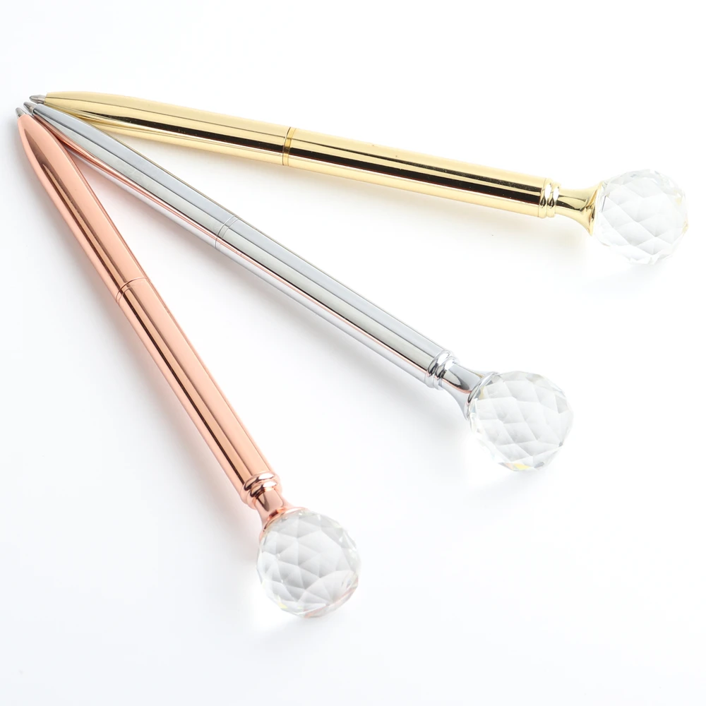 Baikingift New Brand Drop Shape Diamond Metal Ballpoint pen Black refill Office Stationery Writing Supplies or gift