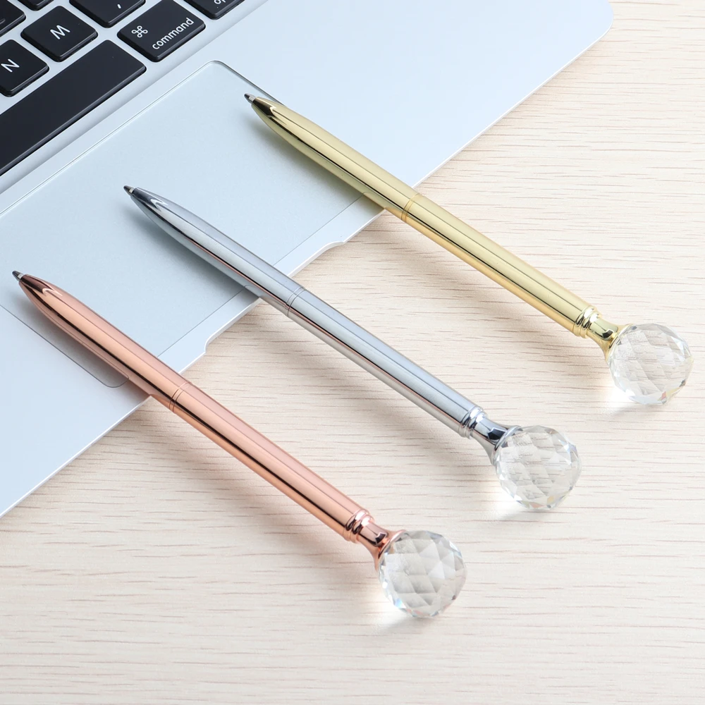 Baikingift New Brand Drop Shape Diamond Metal Ballpoint pen Black refill Office Stationery Writing Supplies or gift