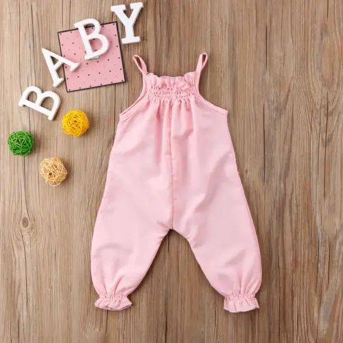 حزام طفل رضيع الفتيات ملابس الصيف رومبير بذلة وزرة