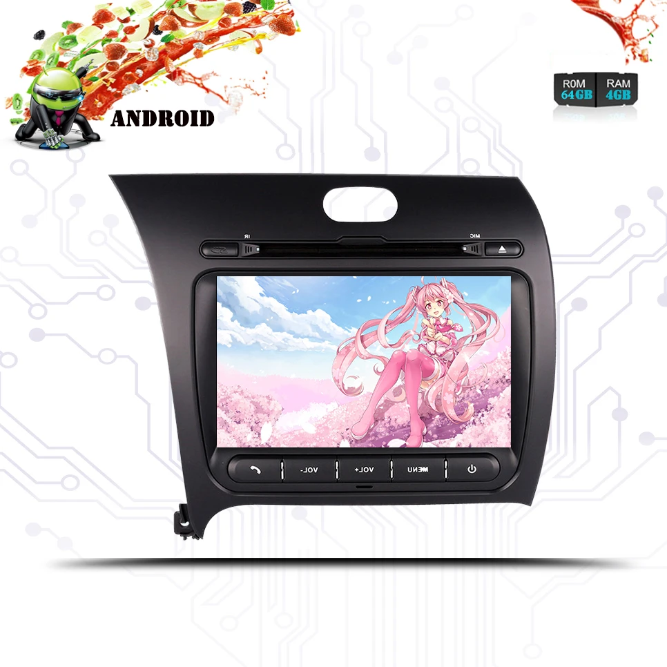 Best 2 din in dash Car auto radio audio gps glonass 4G lte Android 9.0 4G+64G For Kia Cerato K3 Forte 2013+ bluetooth aux usb sd swc 2