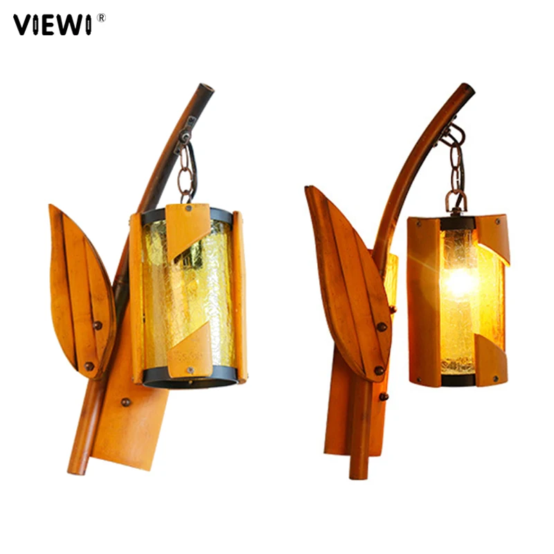 

decoracion nordica hogar bamboo wall lamp Fashion personality indoor E27 5W led wall light for home restaurant malls lamps